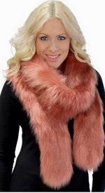 Load image into Gallery viewer, Coral Luxurious Faux Fur Scarf by Fabulous Furs
