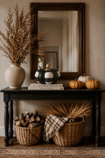 Load image into Gallery viewer, Ceramic Black &amp; White Check Pumpkin with Gold Stem
