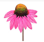 Load image into Gallery viewer, Bright Pink Corn Flower Metal Outdoor Stake
