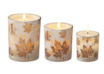 Load image into Gallery viewer, Set of 3 Frosted LED Candles Leaf Pattern
