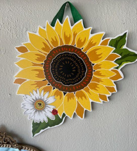 Sunflower Door Hanger and Matching Flag