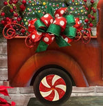 Load image into Gallery viewer, Peppermint Metal Magnet Red, Green, and White
