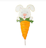 Load image into Gallery viewer, White Bunny Metal Yard Carrot Indoor or Outdoor Stake
