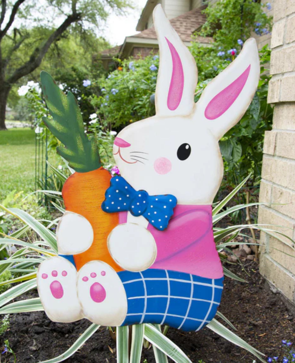 Dapper Small Bunny Metal Stake