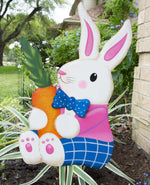 Load image into Gallery viewer, Dapper Small Bunny Metal Stake
