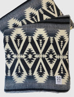Load image into Gallery viewer, Aztec Quichua Charcoal Gray,Natural Reversible Blanket
