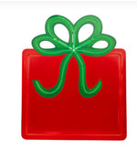 Load image into Gallery viewer, Christmas Neon Red Package with Green Bow Metal Stake Outdoor or Indoor
