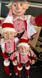 Load image into Gallery viewer, Posable Red &amp; White Elf 22” with Bells
