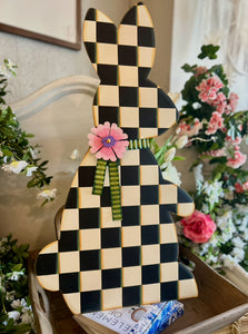 Black & White Check Easter Bunny
