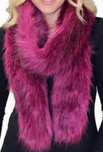 Load image into Gallery viewer, Fuchsia Magenta Pink Luxurious Faux Fur Scarf by Fabulous Furs
