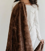 Load image into Gallery viewer, Luxurious Clove Brown Faux Fur Throw

