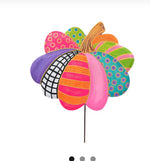Load image into Gallery viewer, Fall Whimsical Patterned Metal Pumpkin Yard Stake
