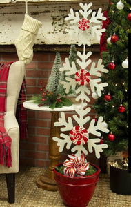 Snowflake Topiary with Candy Center Metal Outdoor Stake
