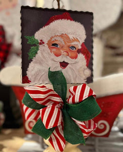 Jolly Santa Mini Print with Galvanized Frame