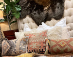 Load image into Gallery viewer, Aztec Kilim Pillow with 18”x18” Form Western Style, Dark Terra Cotta, Brown
