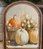 Load image into Gallery viewer, Fall Pumpkins Wood Frame Picture Arch Top Design
