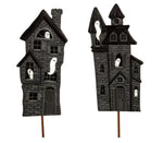 Load image into Gallery viewer, Set of 2 Halloween Haunted House Metal Stake
