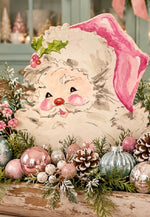 Load image into Gallery viewer, Pink Santa Metal Outdoor/Indoor Stake Christmas
