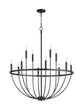 Load image into Gallery viewer, Tribute Matte Black 12-Light Chandelier
