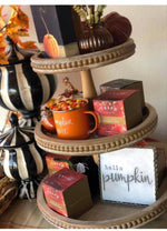Load image into Gallery viewer, Farmhouse Beaded Wood 3-Tiered Tray
