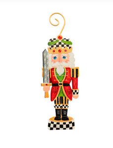 Checkered Nutcracker Metal Ornament