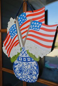 Americana: Chinoiserie America Door Hanger