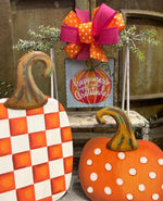 Load image into Gallery viewer, Orange White Halloween Metal Outdoor Stake
