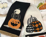 Load image into Gallery viewer, Harlequin, Chevron, Sequins Halloween White Towel
