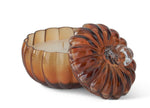 Load image into Gallery viewer, 3-wick Brown Glass Pumpkin Candle 6” Pumpkin Spice or Apple Cinnamon
