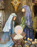 Load image into Gallery viewer, Holy Family Shimmering Outdoor Yard Stakes with Attached Easels
