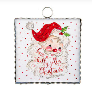 Santa in Red and White Mini Print Have A Holly Jolly Christmas