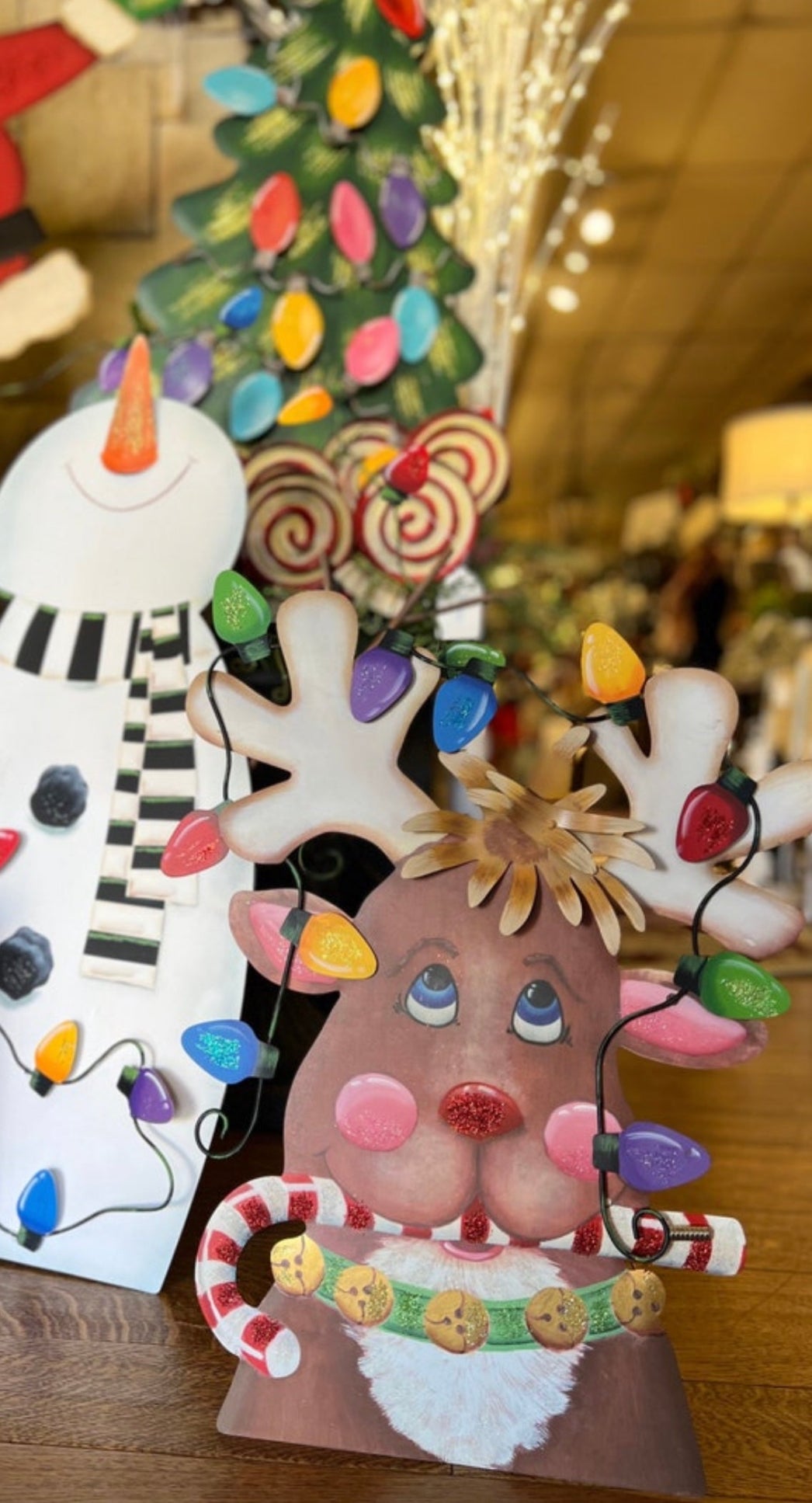 Merry & Bright Tangled Snowman Metal Easel/Stake