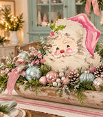 Load image into Gallery viewer, Pink Santa Metal Outdoor/Indoor Stake Christmas
