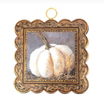 Load image into Gallery viewer, White Pumpkin with Gold Frame Scallop Mini Print
