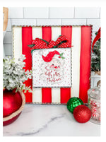 Load image into Gallery viewer, Santa in Red and White Mini Print Have A Holly Jolly Christmas
