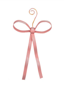 Christmas Pink Bow Metal Ornament