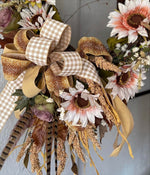 Load image into Gallery viewer, Fall Tan, Fawn Gold, Velvet Floral Wreath
