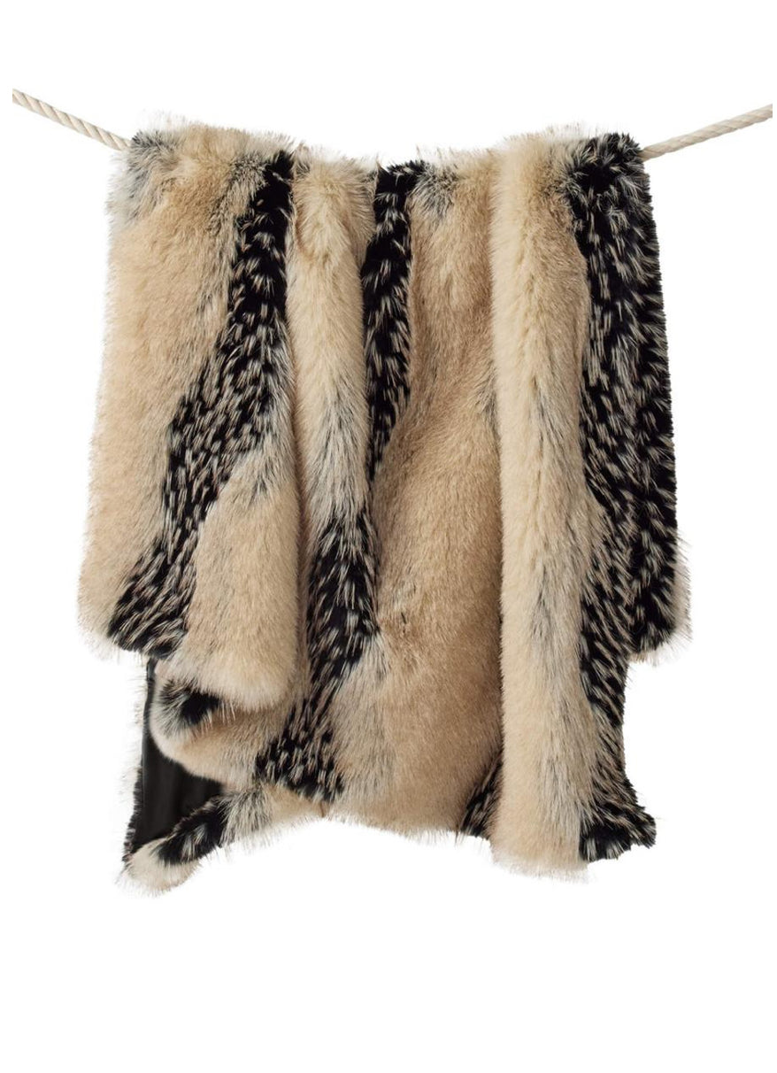 Luxurious Ivory Fox Faux Fur Throw