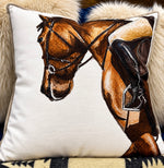 Load image into Gallery viewer, Horse and Rider Pillow 20” with Form
