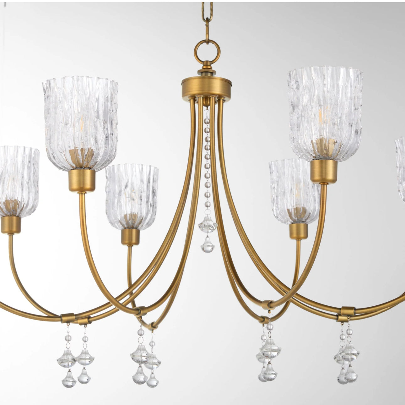 MERIAM 8-Light Chandelier - Brushed Brass Quorum