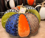 Load image into Gallery viewer, Couture Patchwork Pumpkin with Bling Trim Mark Roberts
