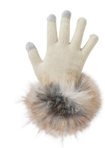 Load image into Gallery viewer, Gray Chevron Faux Fur Tech Gloves
