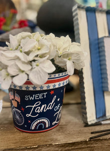 Americana: Sweet Liberty 6” Pot Red, White, and Blue