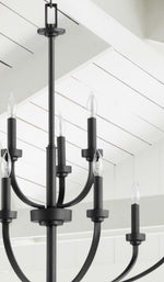 Load image into Gallery viewer, Reyes 9-Light Chandelier - Noir Matte Black Quorum
