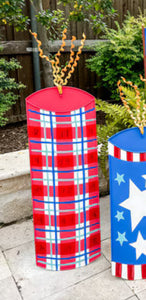 Americana: Large Red Firecracker Metal Stake with Easel