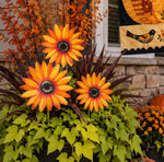Load image into Gallery viewer, Metal Sunflowers Yellow Metal Stakes Set of 3 Individual Stakes
