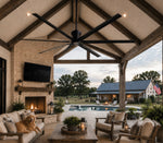 Load image into Gallery viewer, Zeus 120” Outdoor or Indoor Ceiling Fan – Matte Black | Damp Rated, 6-Blade Modern Design 101206-59
