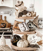 Load image into Gallery viewer, Farmhouse Beaded Wood 3-Tiered Tray
