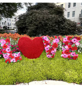 Valentines Day: Large Red Glittered Metal Heart