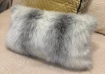 Load image into Gallery viewer, Icelandic Faux Fur Gray and White 12"x22" Pillow
